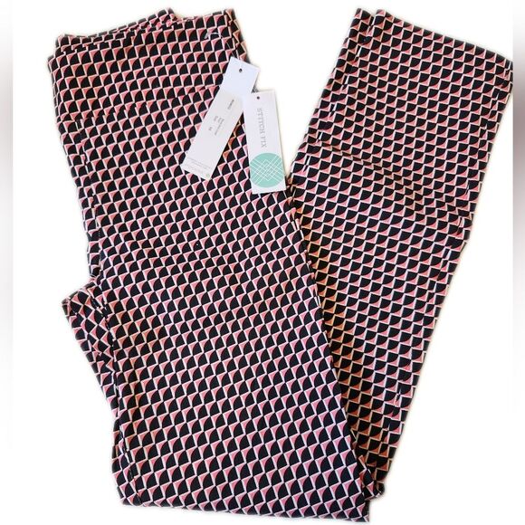 Margaret M (Stitch Fix) slimming pants - black and coral - XS - NWT - Picture 1 of 7